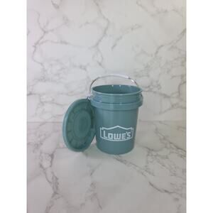 NEW Set 1 Lowe's TEAL 0.42 Quart BPA-Free Mini Bucket W/Lid In Hand